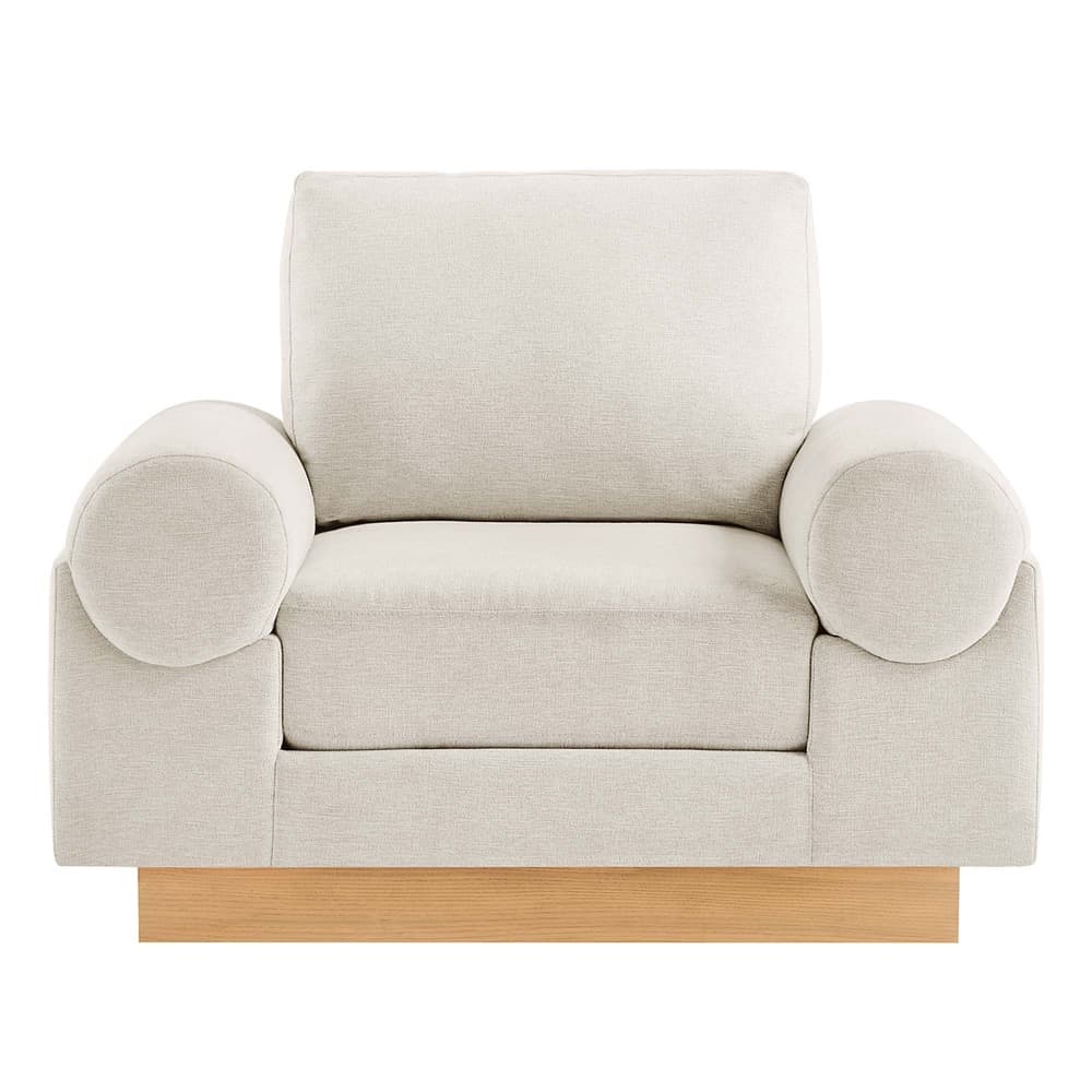 Oasis Upholstered Fabric Armchair in Ivory by Modway - Image 6
