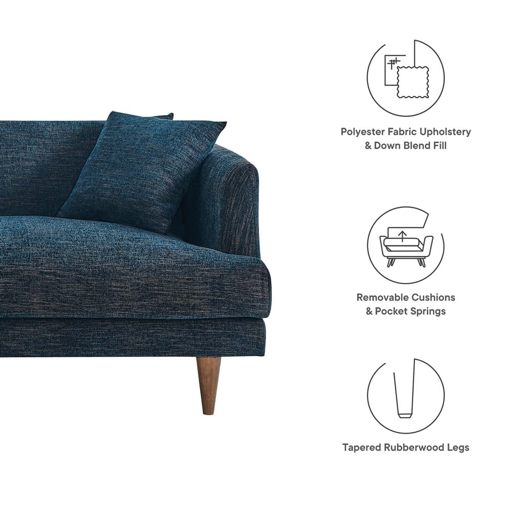 Zoya Down Filled Overstuffed Sofa in Navy Fabric by Modway - Image 2