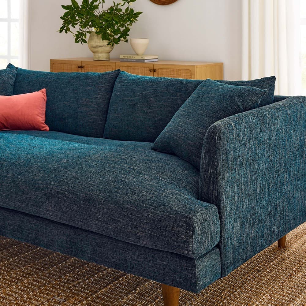 Zoya Down Filled Overstuffed Sofa in Navy Fabric by Modway - Image 9