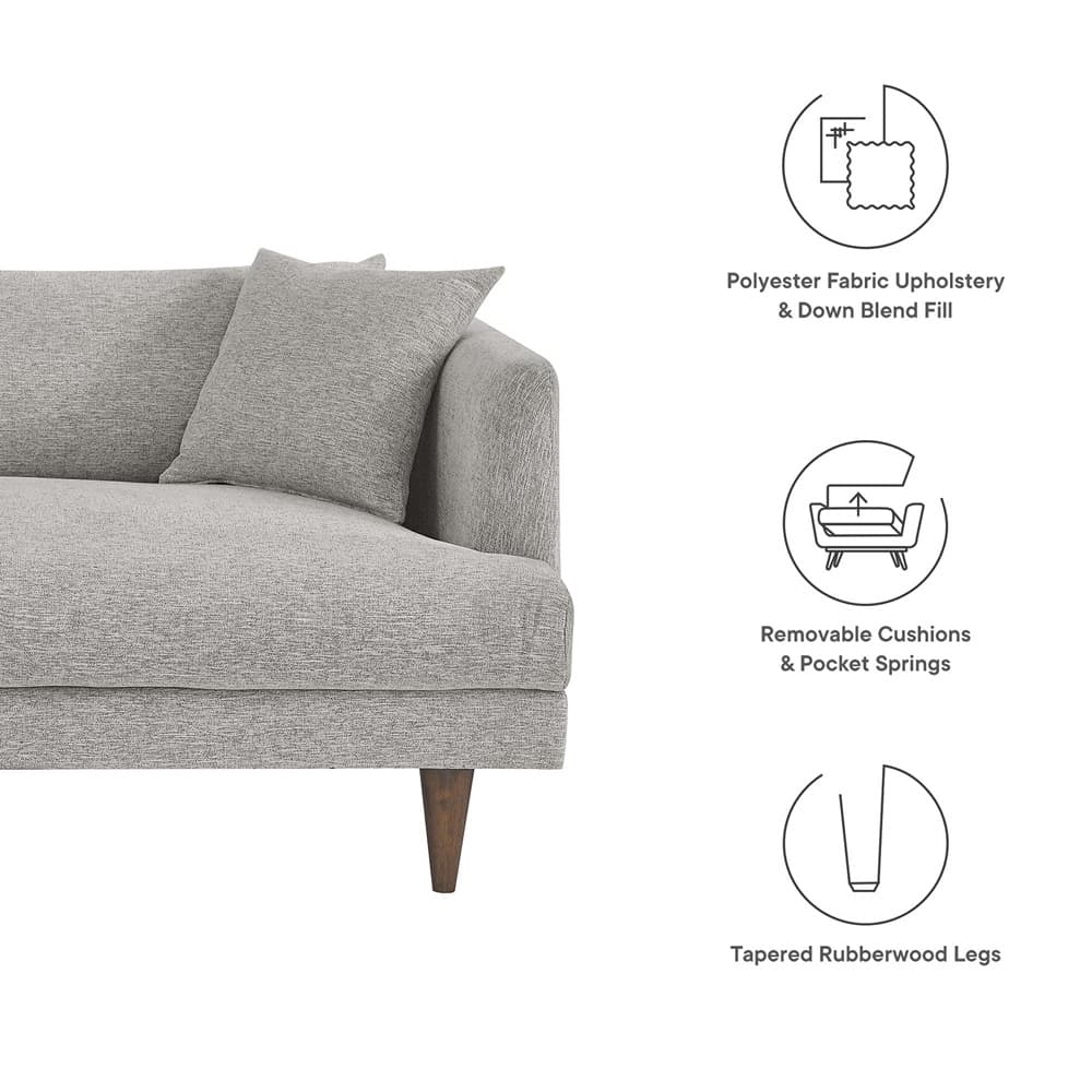 Zoya Down Filled Overstuffed Sofa in Light Gray Fabric by Modway - Image 2