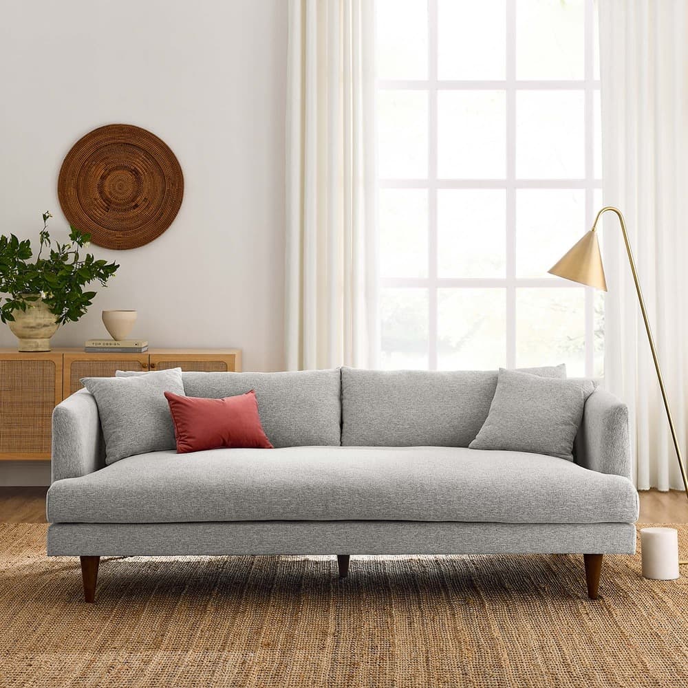 Zoya Down Filled Overstuffed Sofa in Light Gray Fabric by Modway - Image 8