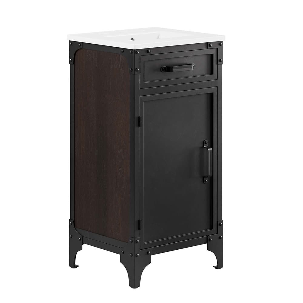 Steamforge 18" Bathroom Vanity in White black by Modway