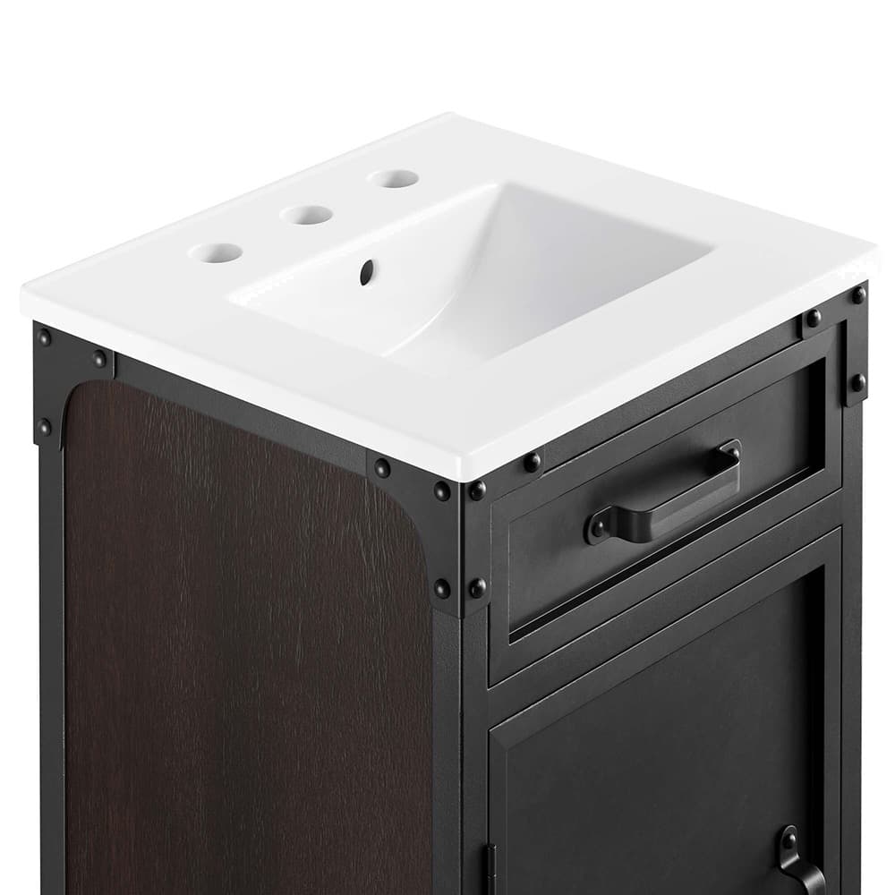 Steamforge 18" Bathroom Vanity in White black by Modway - Image 6