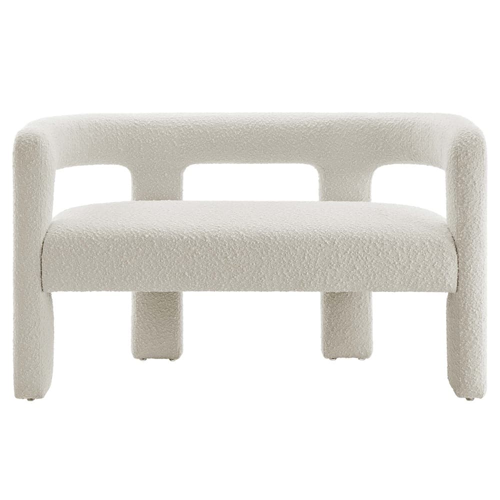 Kayla Boucle Upholstered Loveseat in Ivory by Modway - Image 6