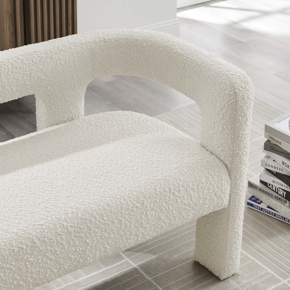 Kayla Boucle Upholstered Loveseat in Ivory by Modway - Image 9