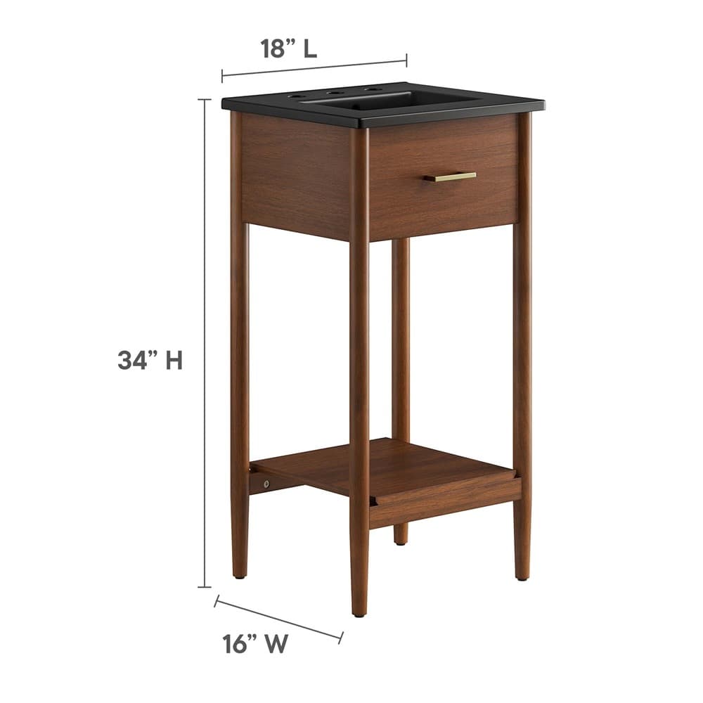 Zaire 18" Bathroom Vanity in Walnut Black by Modway - Image 3