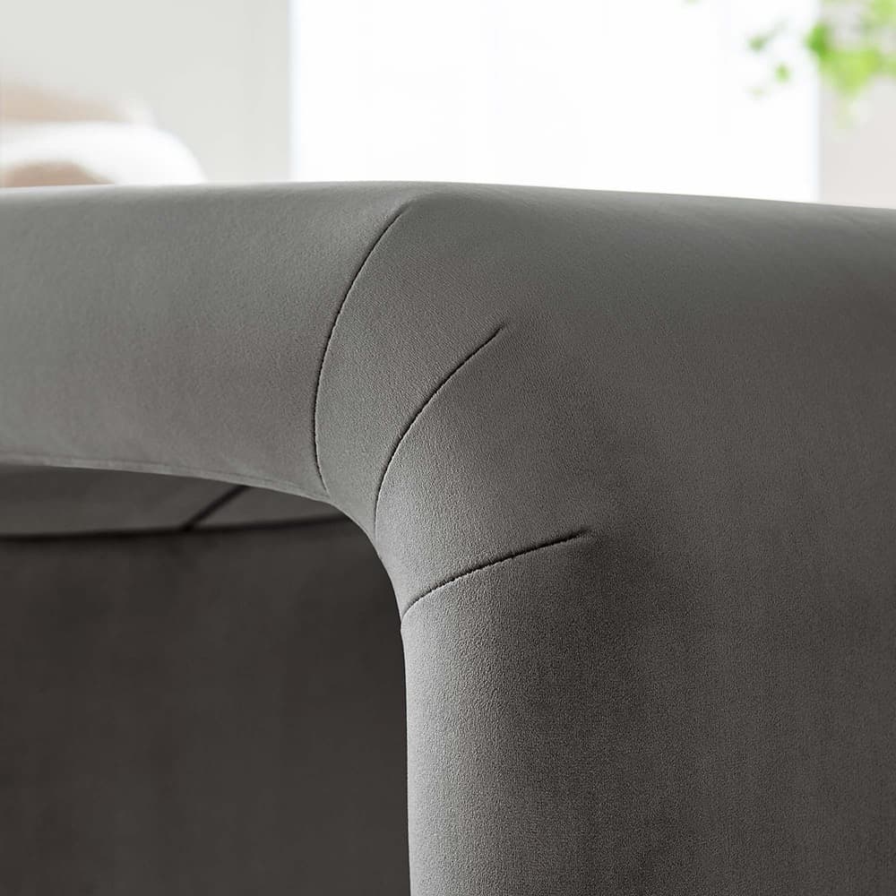 Koda Performance Velvet Waterfall Stool in Brass Storm Gray by Modway - Image 9