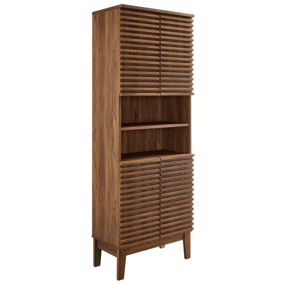 Render Tall Bathroom Storage Cabinet in Walnut by Modway