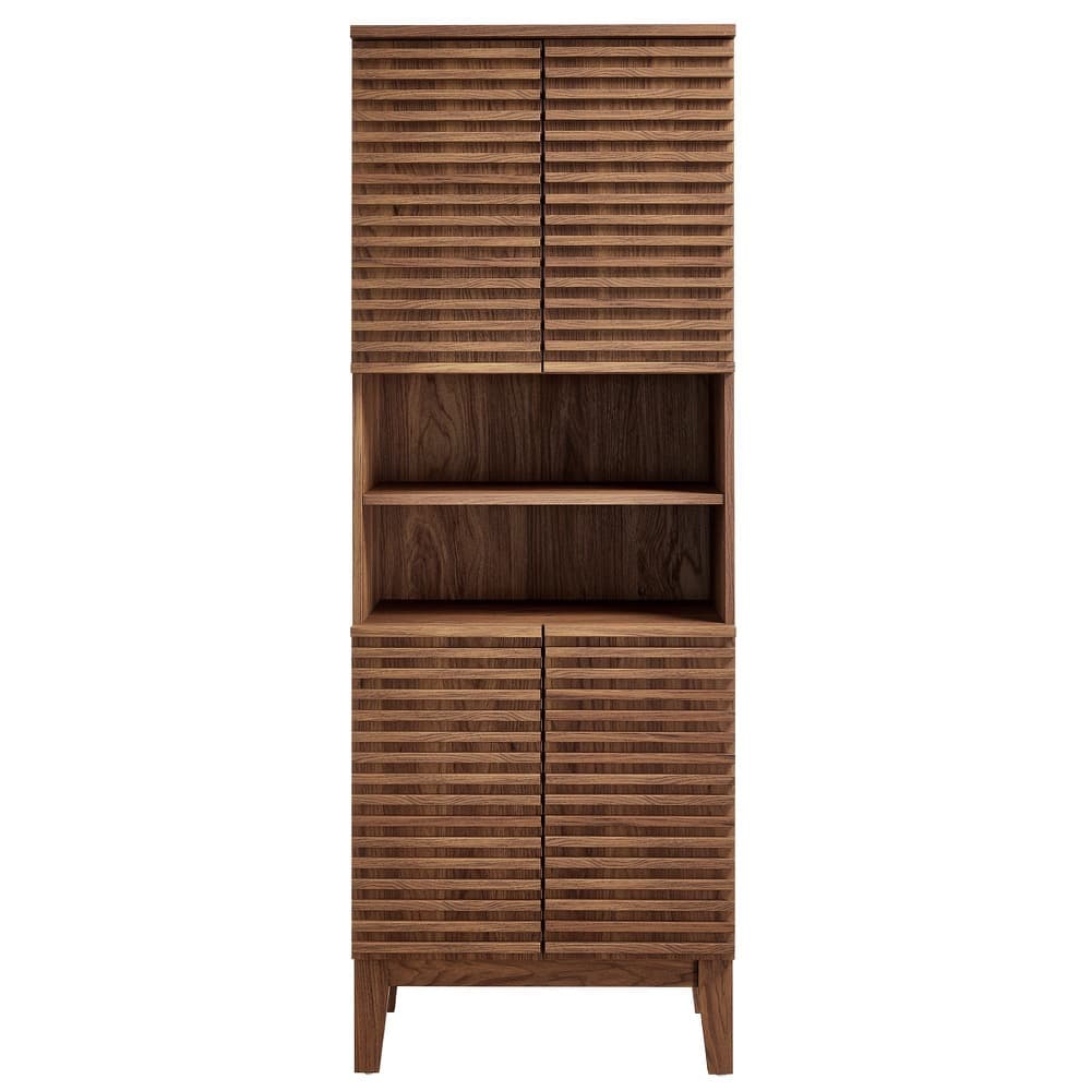 Render Tall Bathroom Storage Cabinet in Walnut by Modway - Image 5