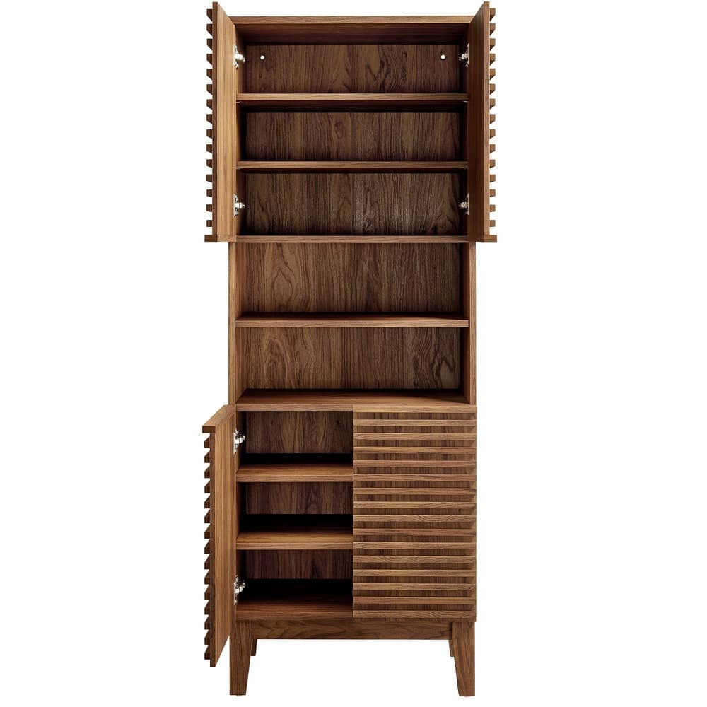 Render Tall Bathroom Storage Cabinet in Walnut by Modway - Image 6