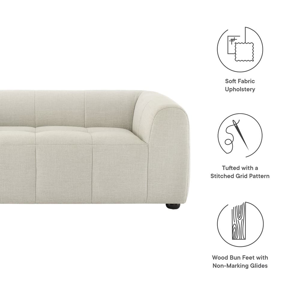 Liana Upholstered Fabric Loveseat in Linen by Modway - Image 2