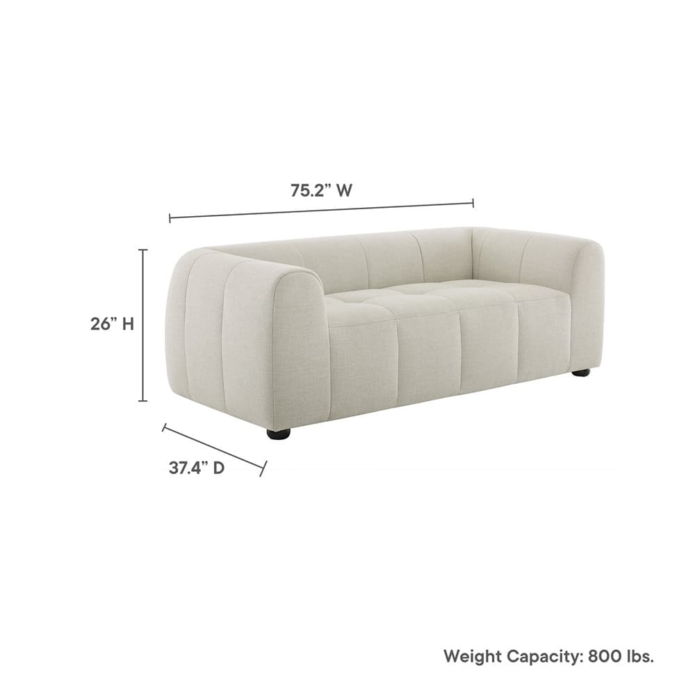 Liana Upholstered Fabric Loveseat in Linen by Modway - Image 3
