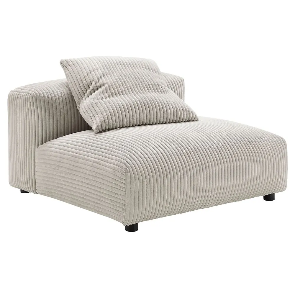 Solace 4-Piece Modular Corduroy Upholstered Sectional Sofa With Ottoman in Almond by Modway - Image 4