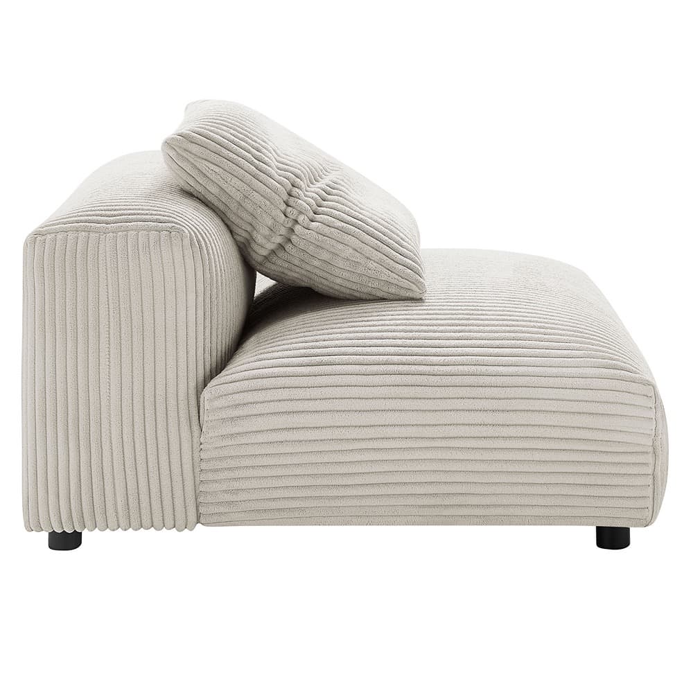 Solace 4-Piece Modular Corduroy Upholstered Sectional Sofa With Ottoman in Almond by Modway - Image 8