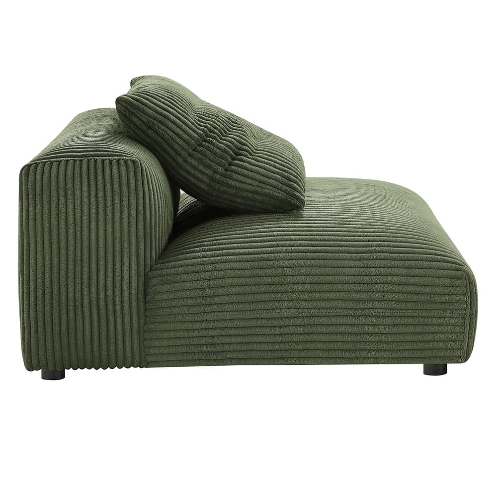 Solace 4-Piece Modular Corduroy Upholstered Sectional Sofa With Ottoman in Fern by Modway - Image 8