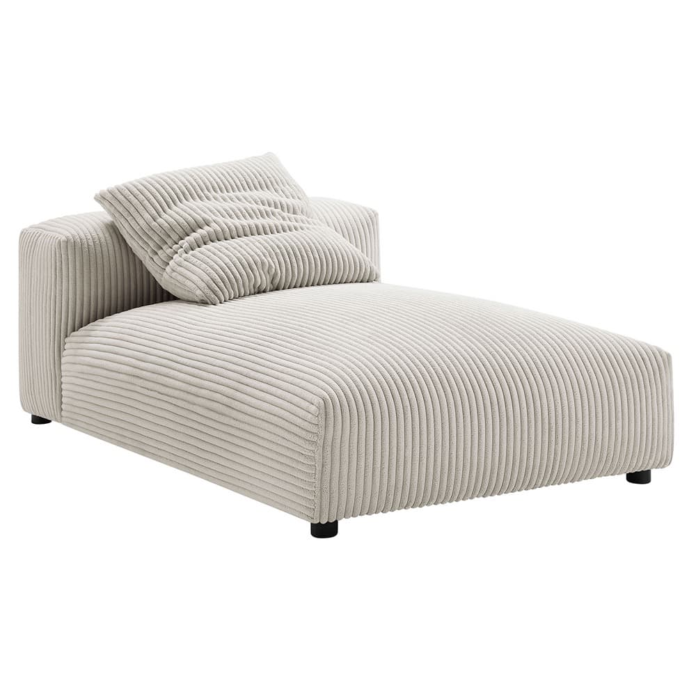 Solace 4-Piece Modular Corduroy Upholstered Sectional Sofa With Ottoman in Almond by Modway - Image 5