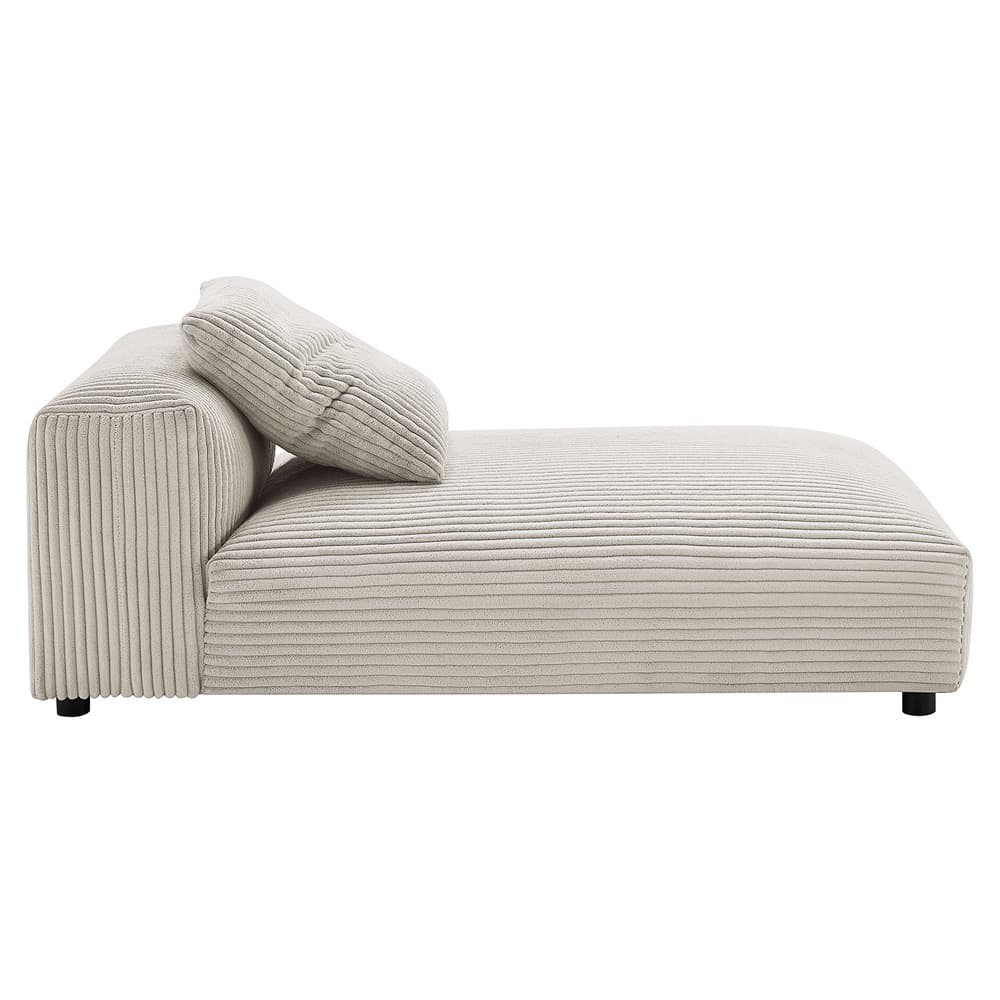 Solace 4-Piece Modular Corduroy Upholstered Sectional Sofa With Ottoman in Almond by Modway - Image 9