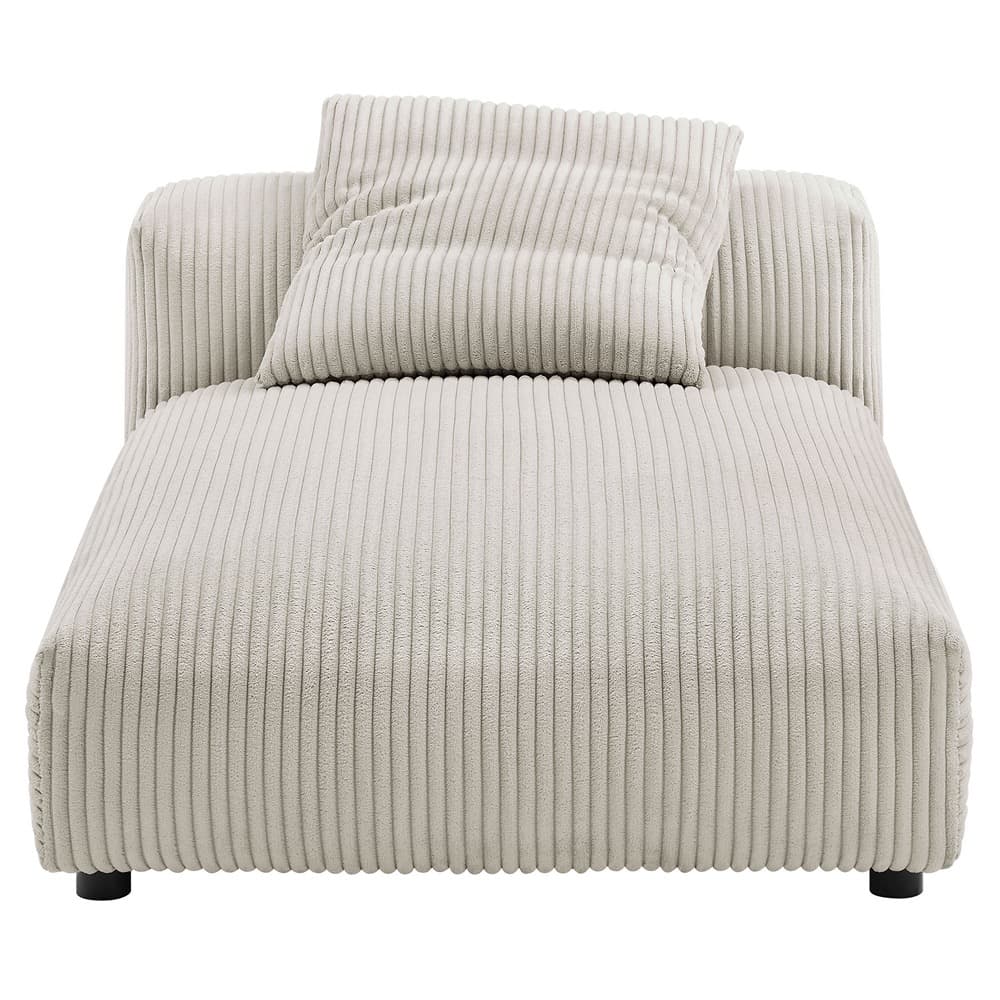 Solace 2-Piece Modular Corduroy Upholstered Sectional Sofa With Chaise in Almond by Modway - Image 8