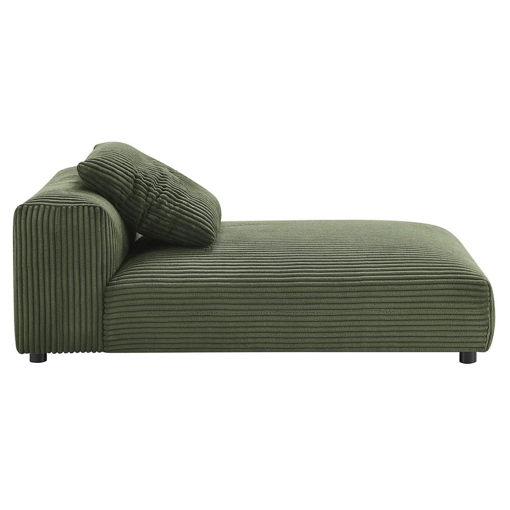Solace 4-Piece Modular Corduroy Upholstered Sectional Sofa With Ottoman in Fern by Modway - Image 9