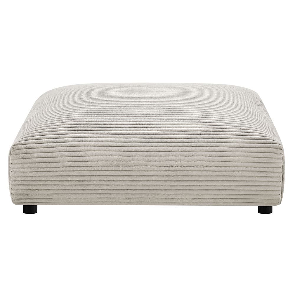Solace 4-Piece Modular Corduroy Upholstered Sectional Sofa With Ottoman in Almond by Modway - Image 11