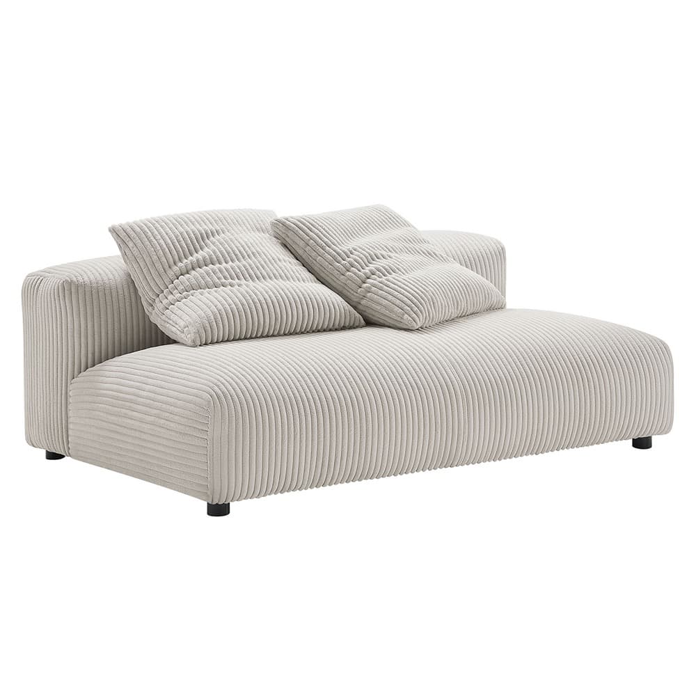 Solace 4-Piece Modular Corduroy Upholstered Sectional Sofa With Ottoman in Almond by Modway - Image 6