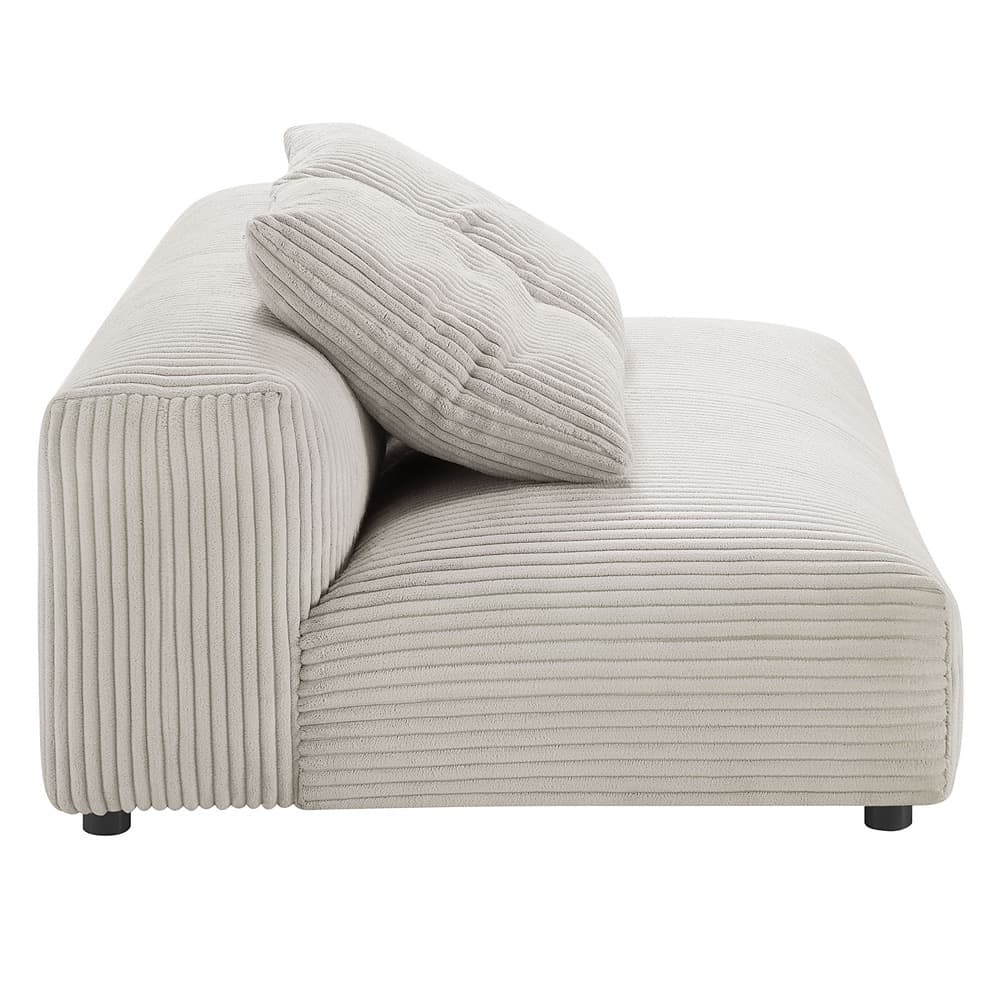 Solace 4-Piece Modular Corduroy Upholstered Sectional Sofa With Ottoman in Almond by Modway - Image 10