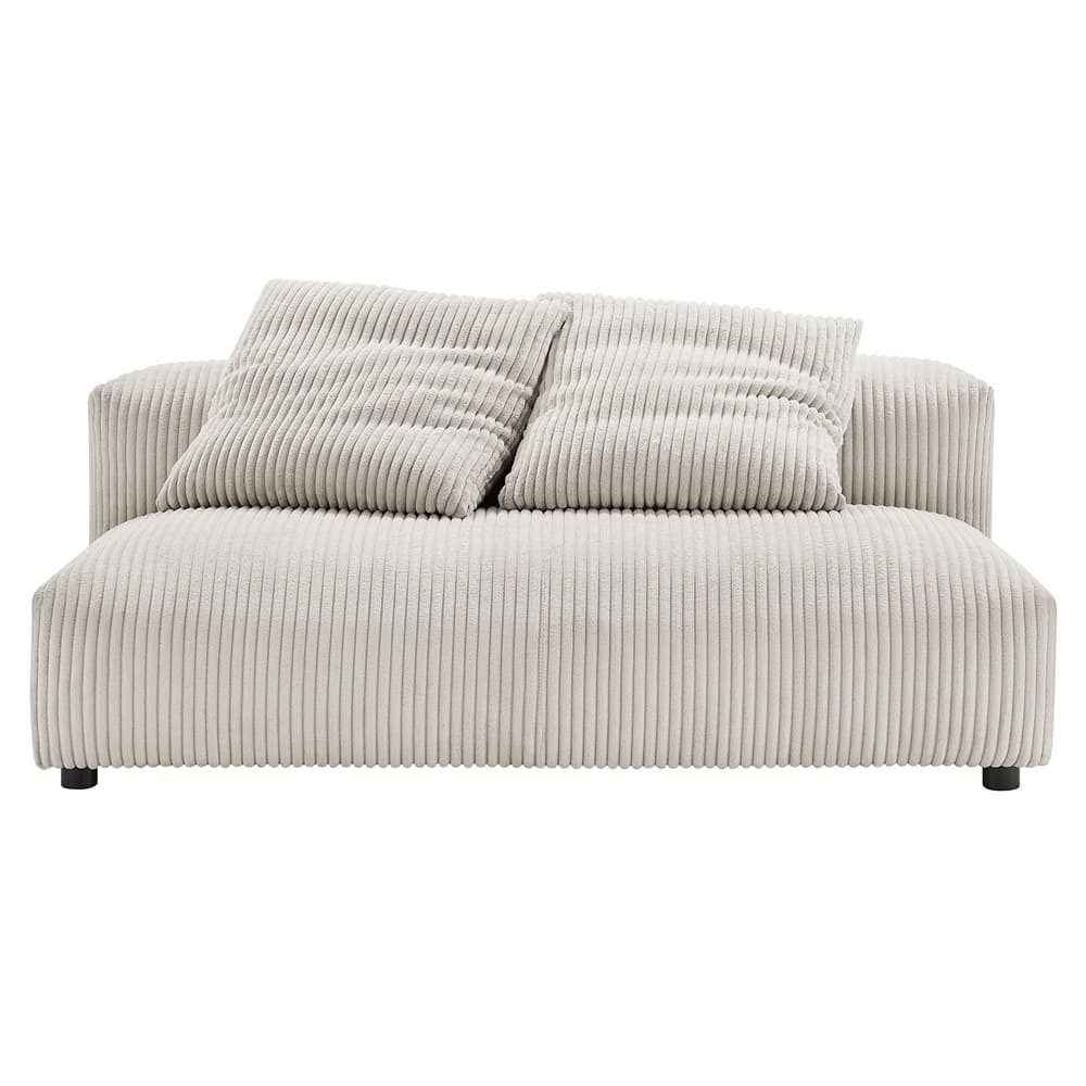 Solace 2-Piece Modular Corduroy Upholstered Sectional Sofa With Chaise in Almond by Modway - Image 9