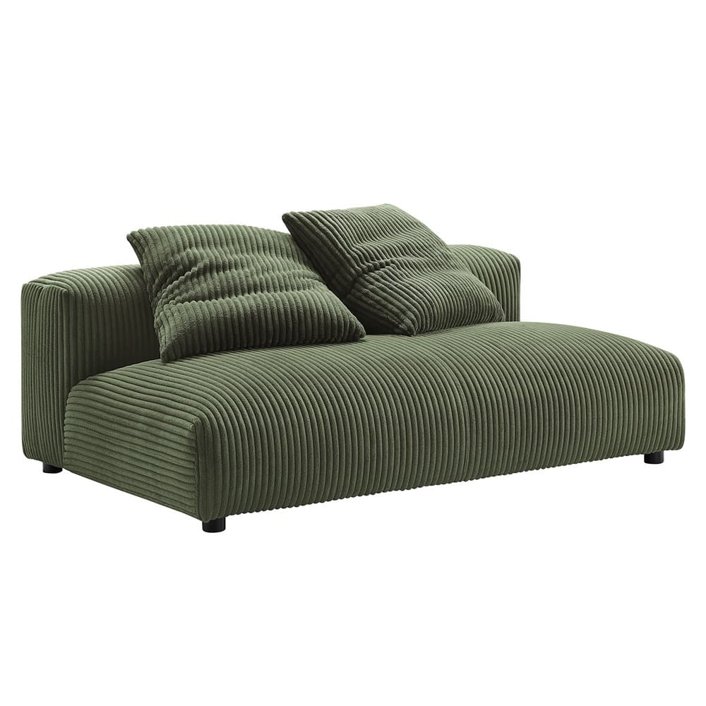 Solace 4-Piece Modular Corduroy Upholstered Sectional Sofa With Ottoman in Fern by Modway - Image 6