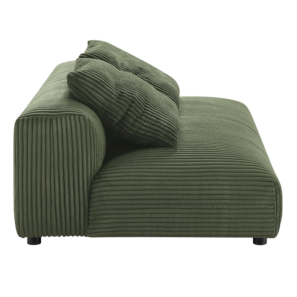 Solace 4-Piece Modular Corduroy Upholstered Sectional Sofa With Ottoman in Fern by Modway - Image 10