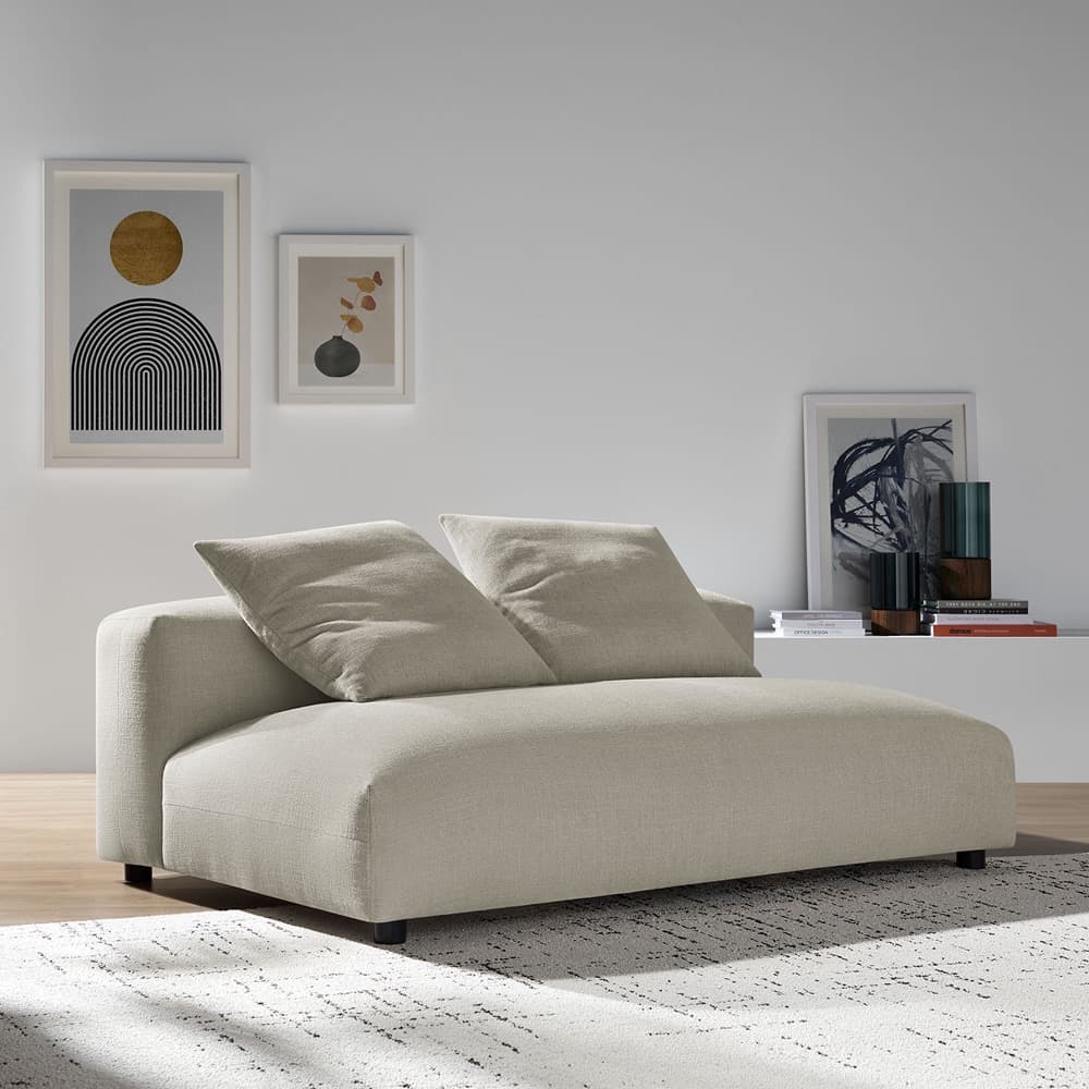 Solace Modular Upholstered Fabric Armless Loveseat in Linen by Modway - Image 8