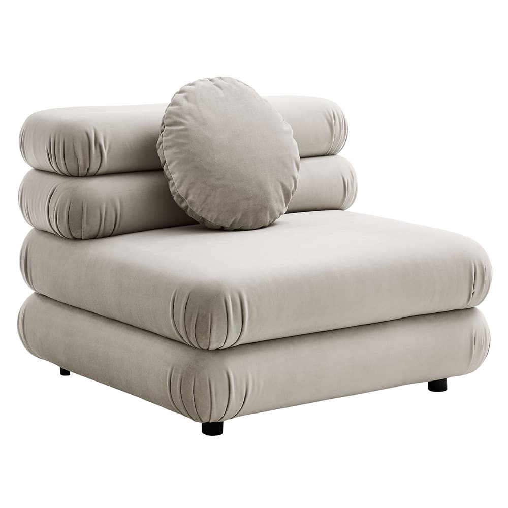Jubilee 3-Piece Modular Performance Velvet Sectional Sofa in Almond by Modway - Image 4