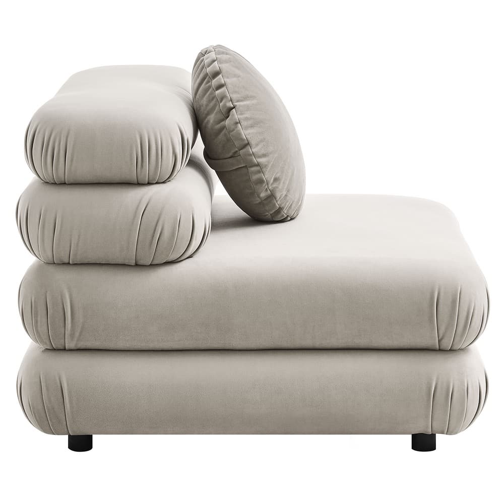 Jubilee 3-Piece Modular Performance Velvet Sectional Sofa in Almond by Modway - Image 6
