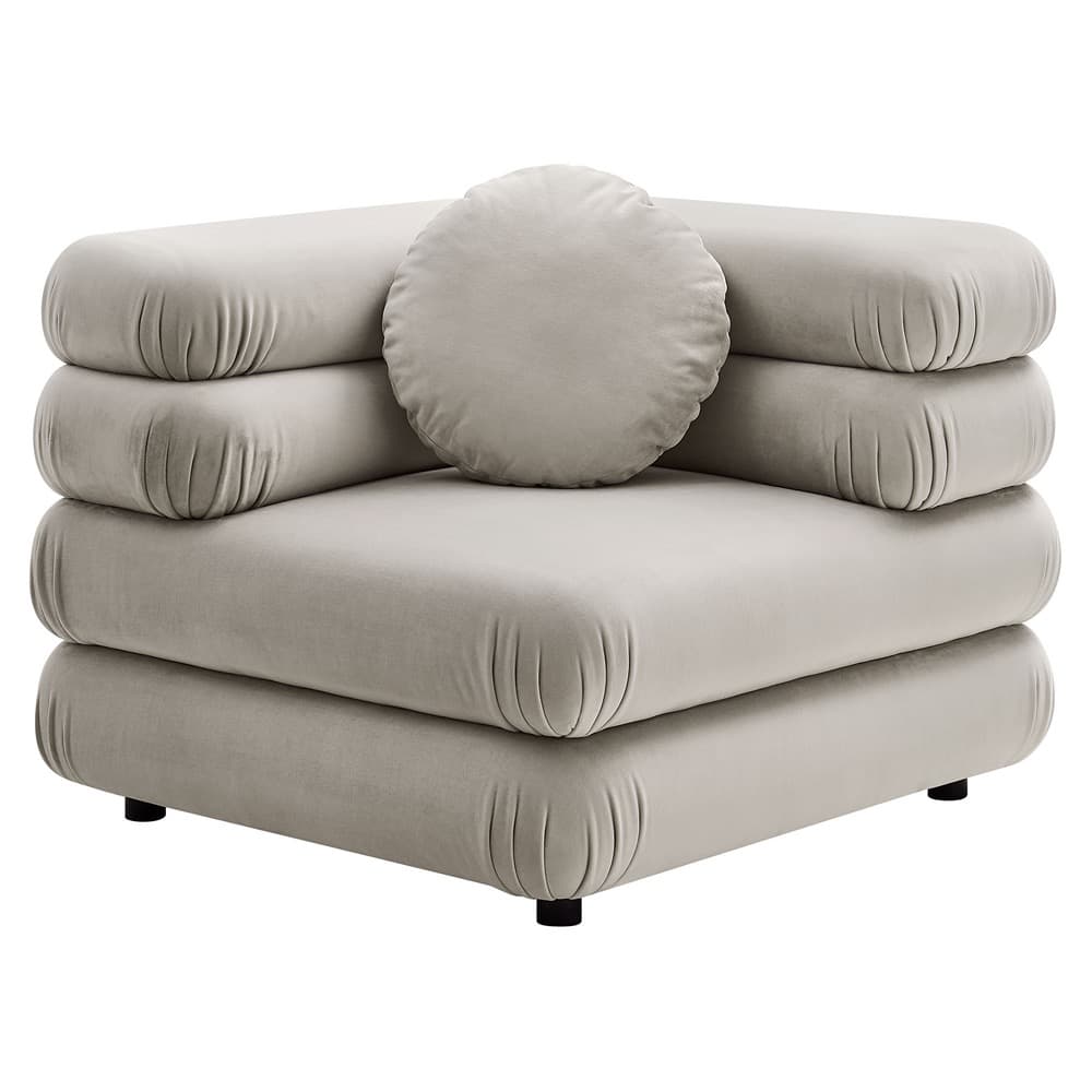 Jubilee 3-Piece Modular Performance Velvet Sectional Sofa in Almond by Modway - Image 3