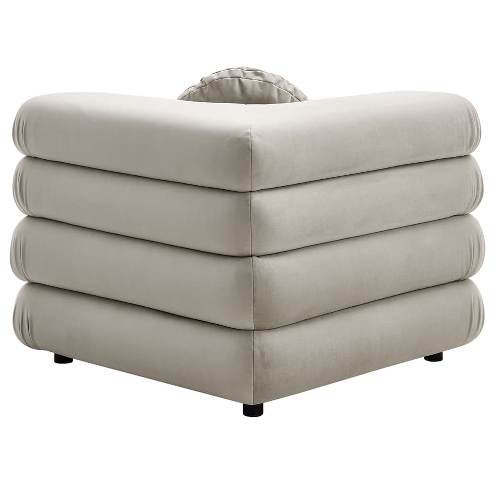 Jubilee 3-Piece Modular Performance Velvet Sectional Sofa in Almond by Modway - Image 7