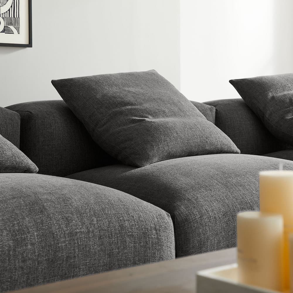 Solace 4-Piece Modular Upholstered Fabric Sectional Sofa in Charcoal by Modway - Image 11