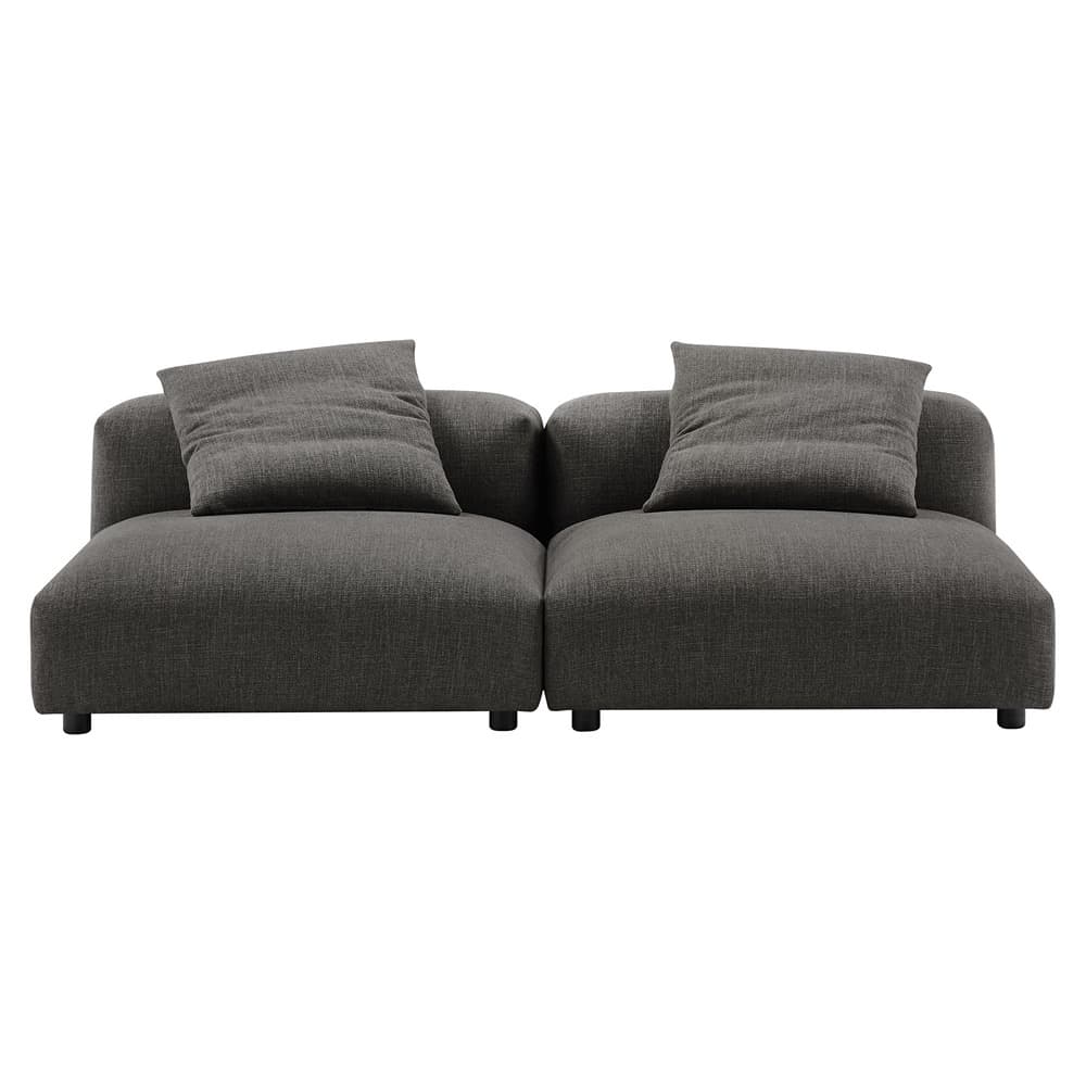 Solace 2-Piece Modular Upholstered Fabric Sofa in Charcoal by Modway - Image 5