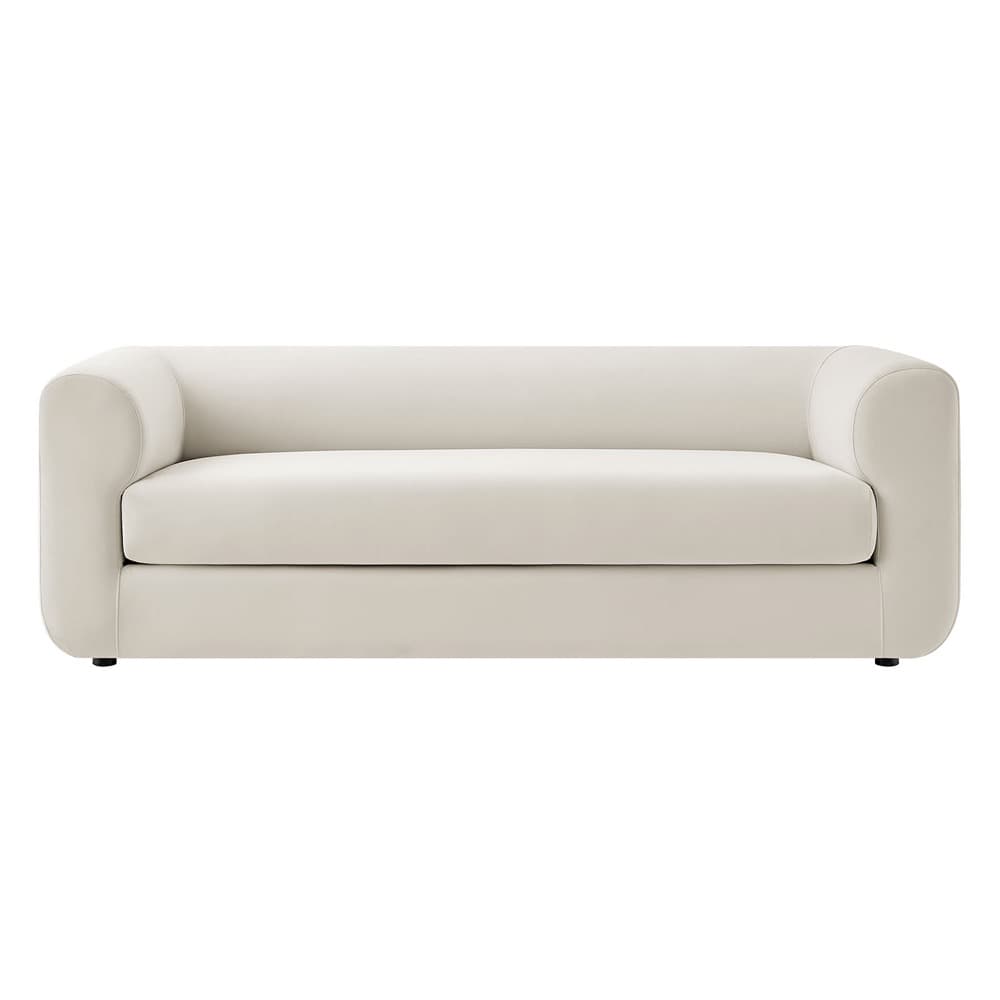 Leif 89" Performance Velvet Upholstered Sofa in Alabaster by Modway - Image 6