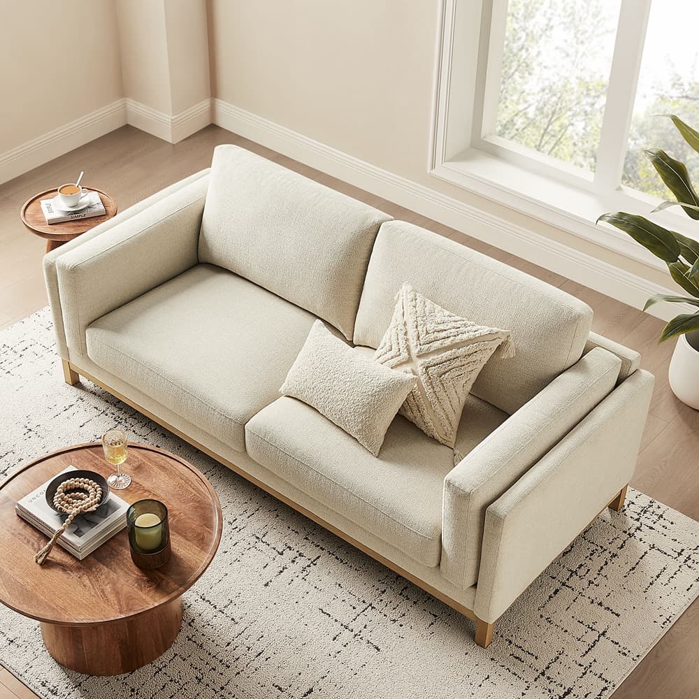 Roscoe 81 inch Fabric Sofa in Ivory by Modway - Image 9