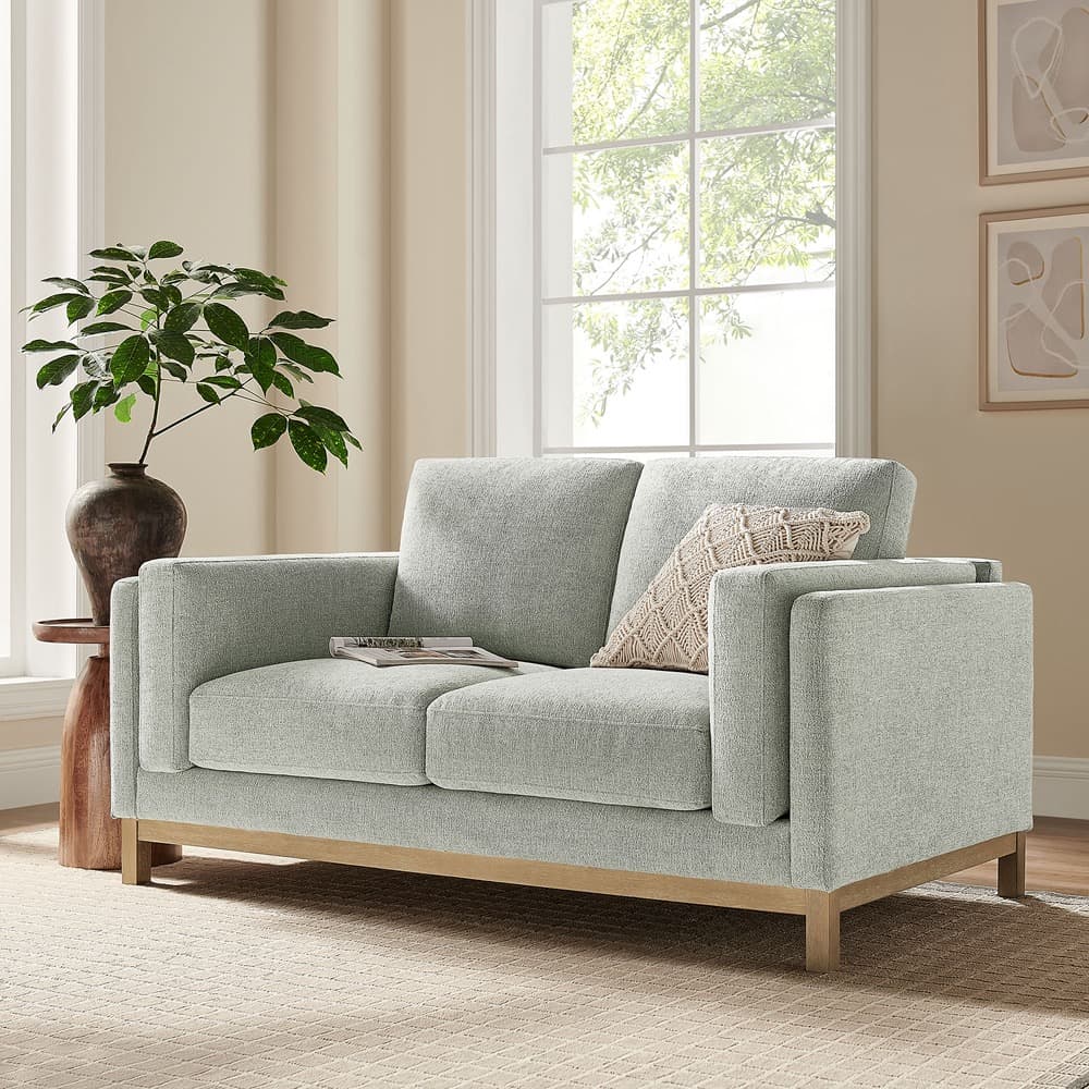 Roscoe 63 inch Fabric Loveseat in Mist by Modway - Image 8