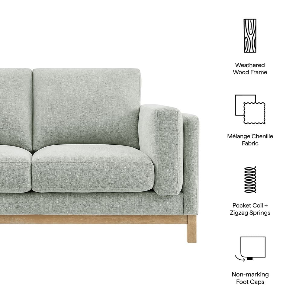 Roscoe 63 inch Fabric Loveseat in Mist by Modway - Image 2