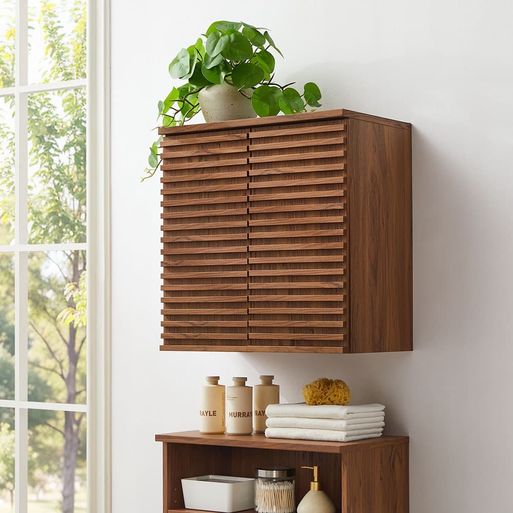 Render Wall Mounted Bathroom Cabinet in Walnut by Modway - Image 8
