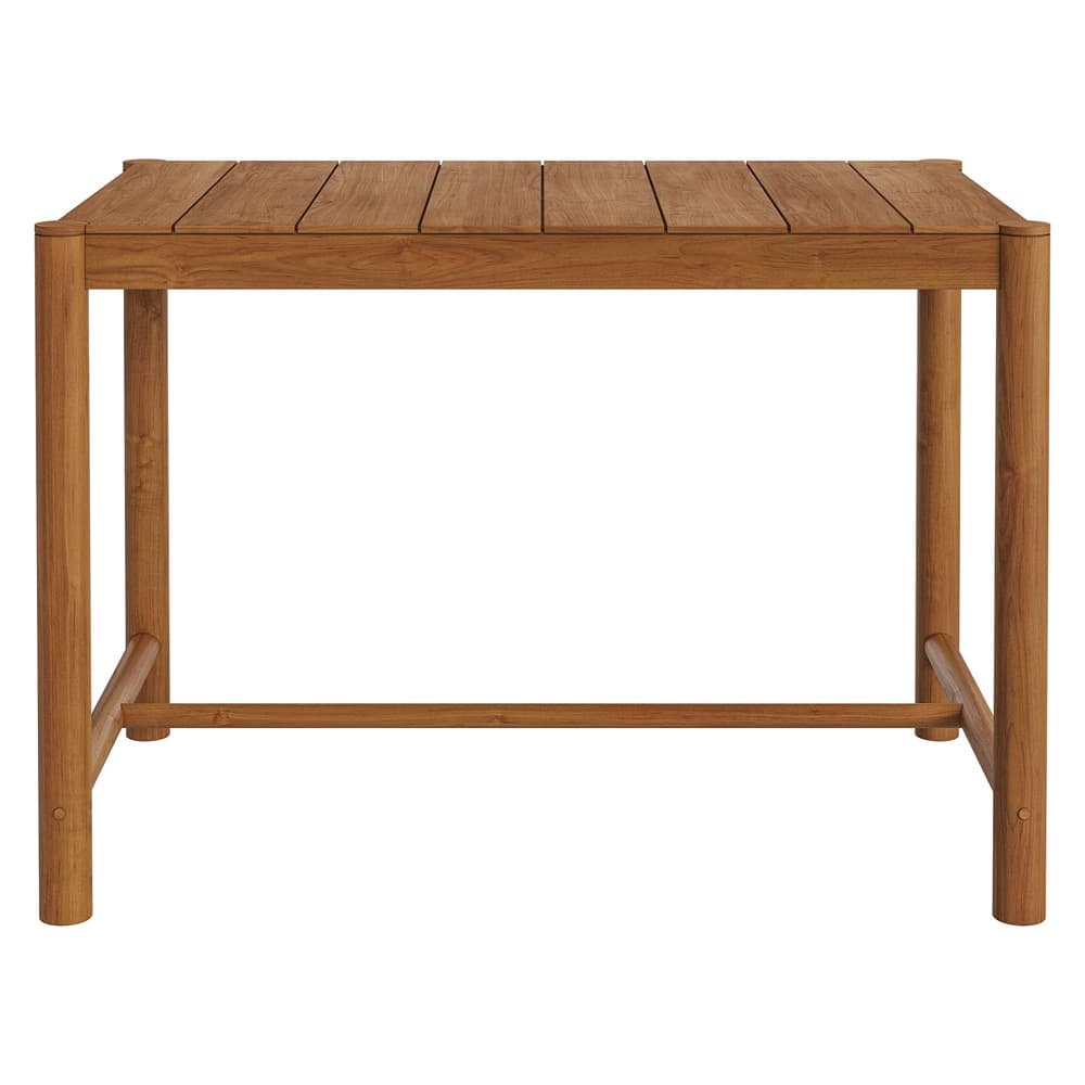 Eleni Rectangle 56-Inch Outdoor Patio Teak Wood Rectangular Bar Table by Modway - Image 5