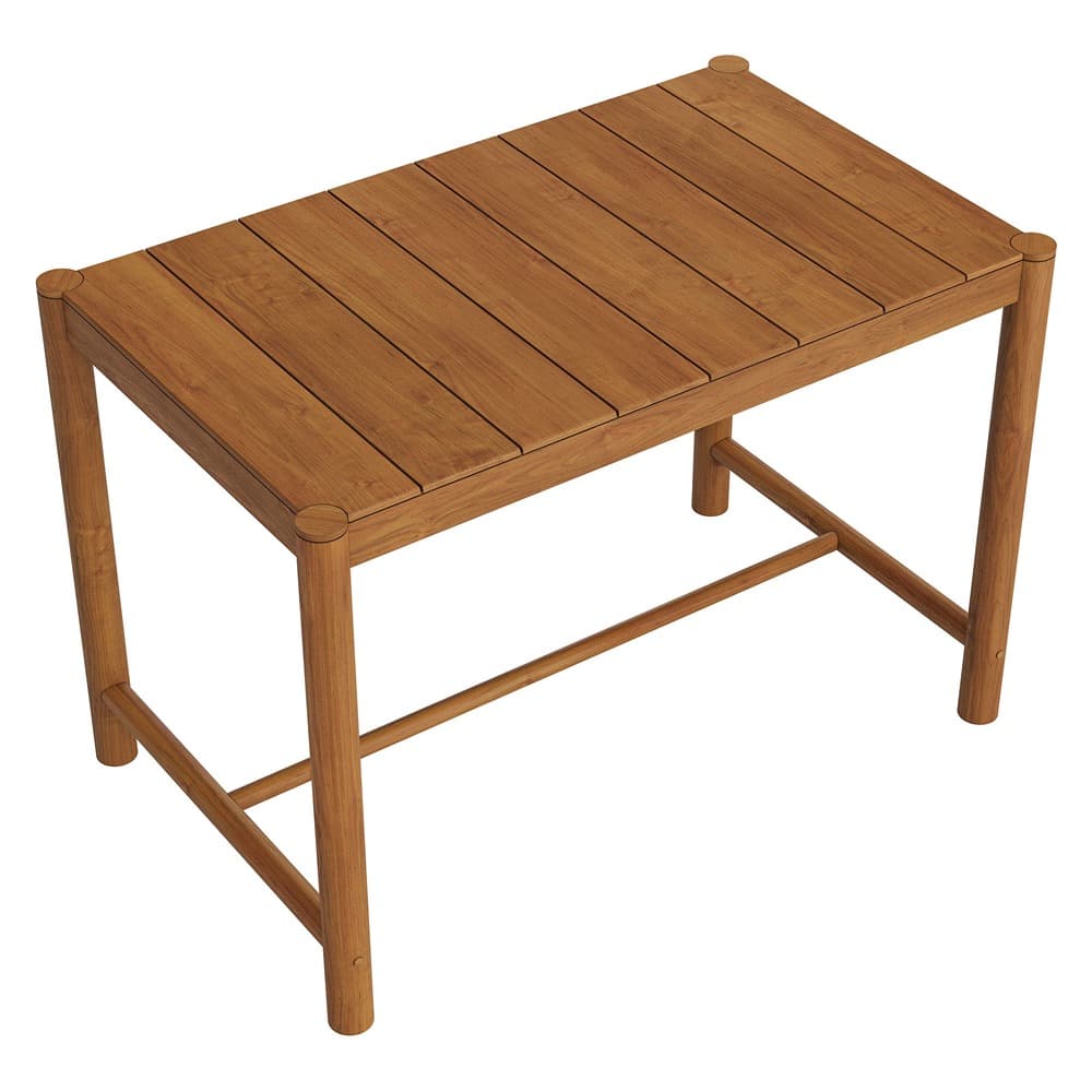 Eleni Rectangle 56-Inch Outdoor Patio Teak Wood Rectangular Bar Table by Modway - Image 6