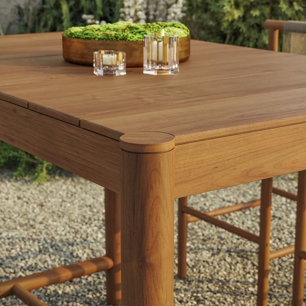 Eleni Rectangle 56-Inch Outdoor Patio Teak Wood Rectangular Bar Table by Modway - Image 9