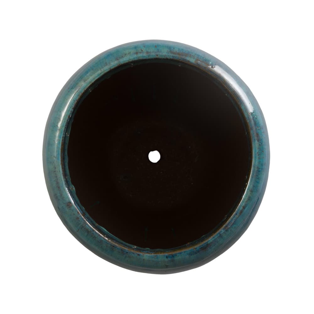 Convex Teal Ceramic Planter by Emissary - Image 3