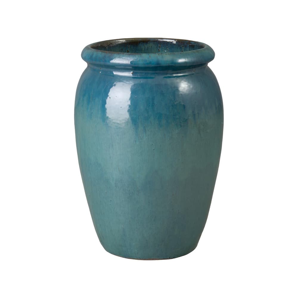 Convex Teal Ceramic Planter by Emissary