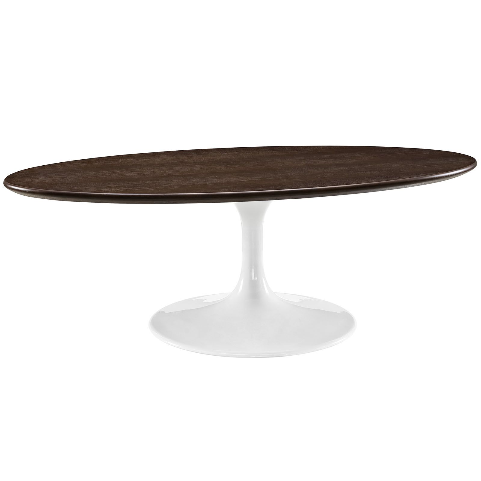 Lippa 48" Oval Shaped Walnut Coffee Table in Walnut by Modway - Image 3