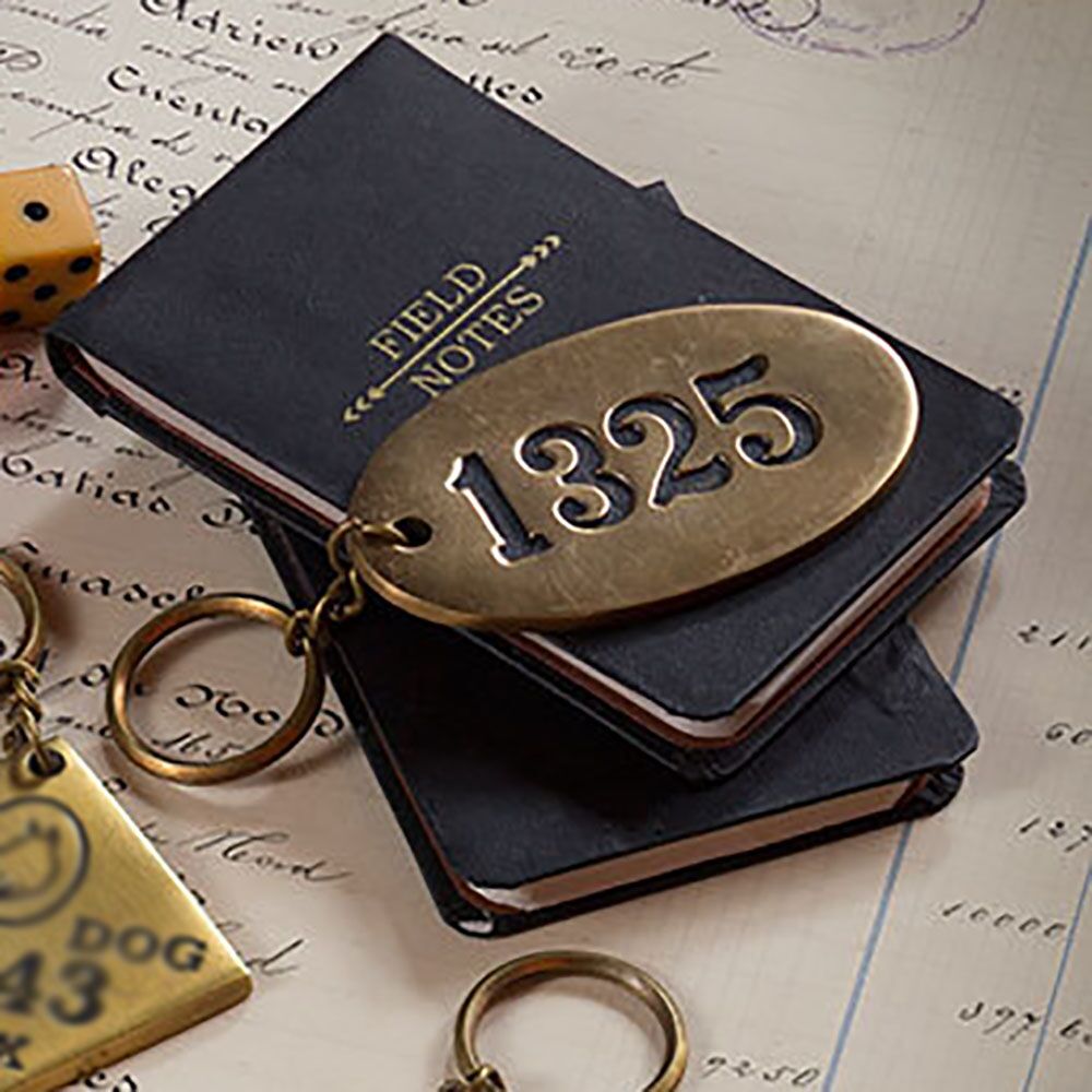 Brass Oval Key Chain "No 1325" by Vagabond Vintage