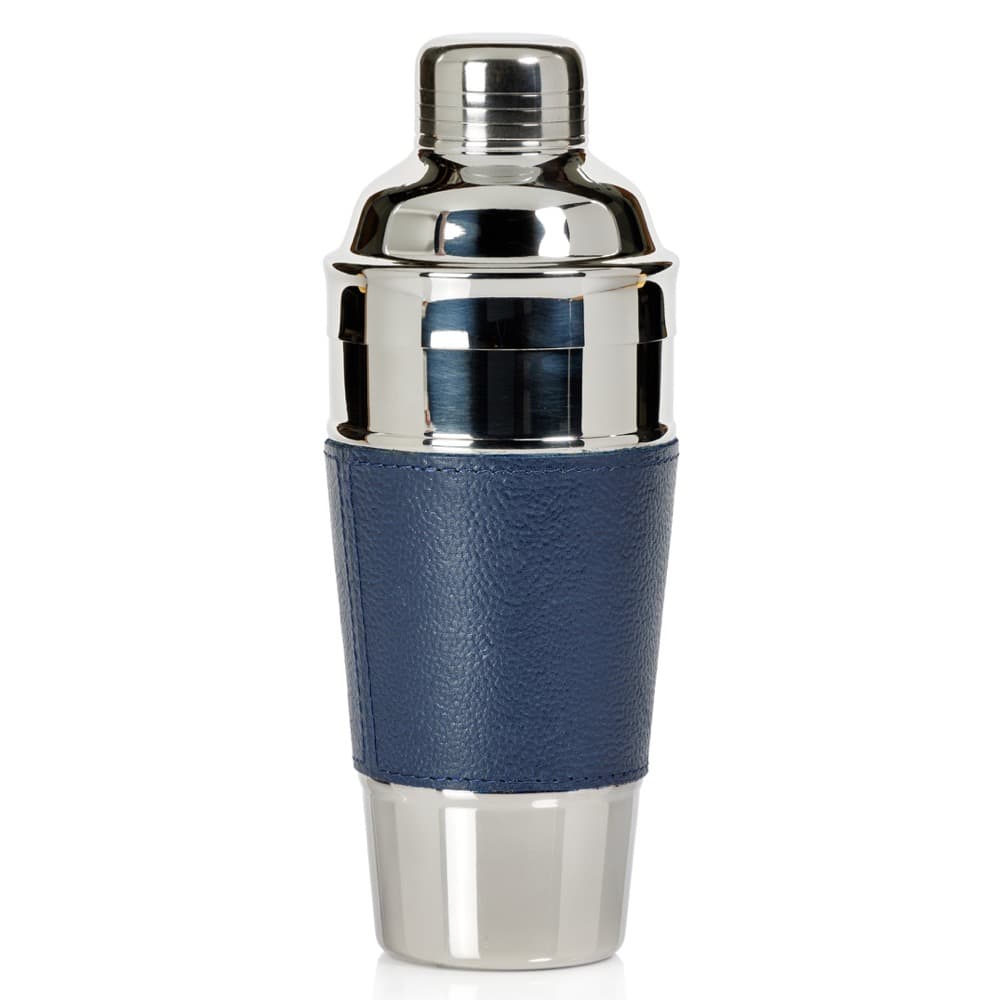 Laguna Nickel and Leather Cocktail Shaker by Zodax