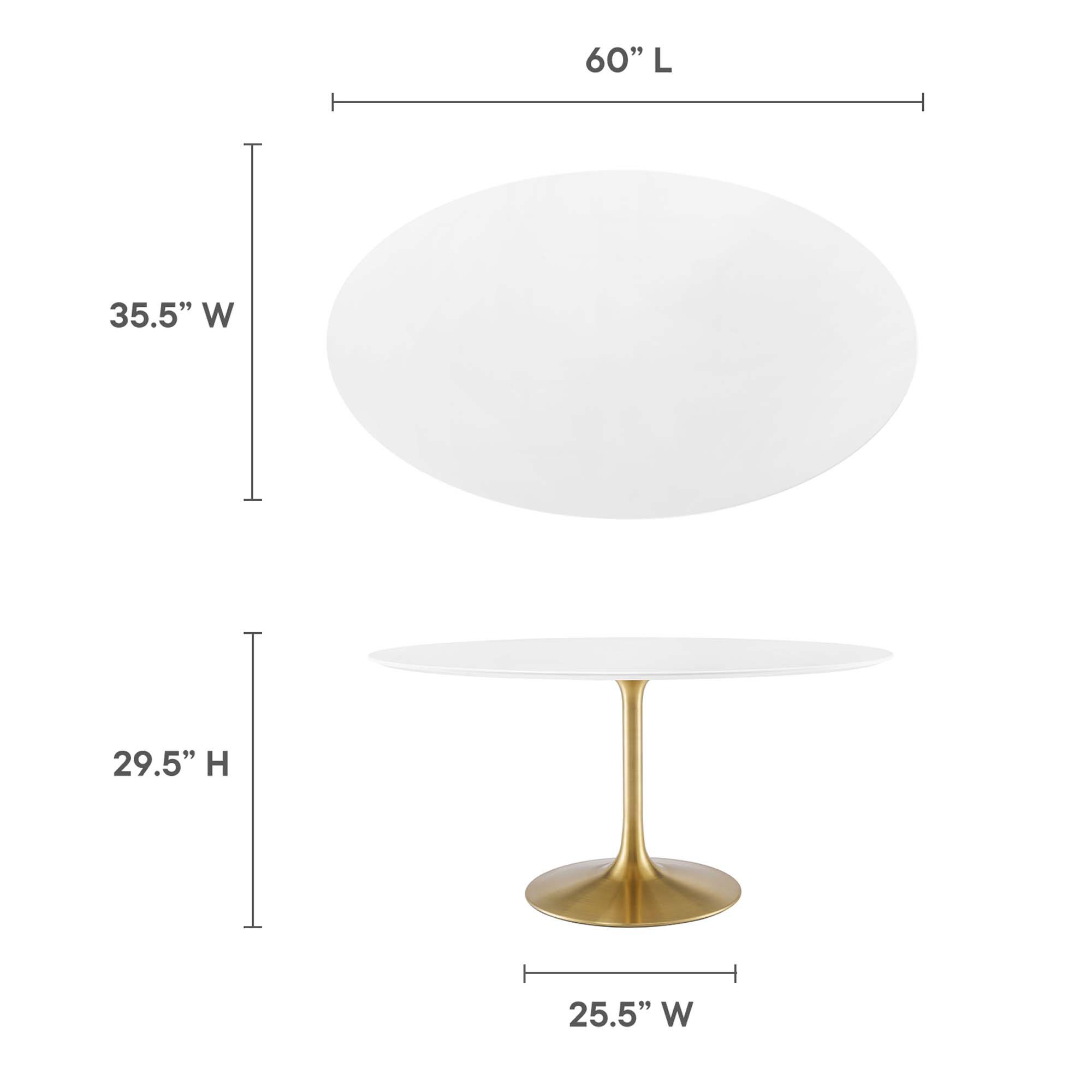 Lippa 60" Oval Wood Dining Table by Modway - Image 2